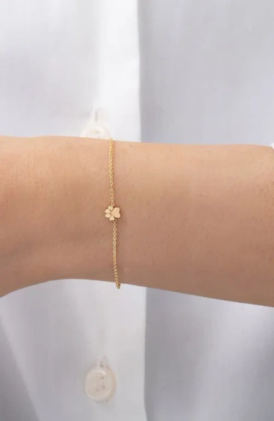 Zoe Lev Tiny Paw Chain Bracelet In Gold