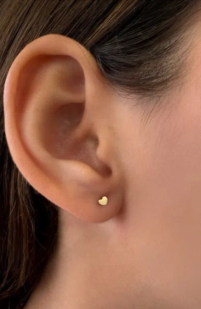 Zoe Lev Small Heart Stud Earrings In Gold