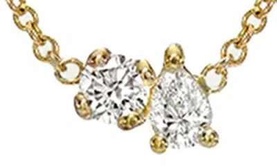 Zoe Lev Diamond Toi Et Moi Necklace In Gold