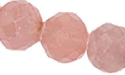 Zoe Lev Rhodochrosite & 14k Gold Stretch Beaded Bracelet In Pink