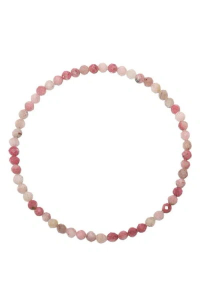 Zoe Lev Rhodochrosite Stretch Beaded Bracelet In Pink