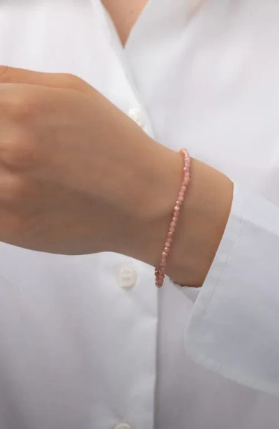 Zoe Lev Rhodochrosite Stretch Beaded Bracelet In Pink