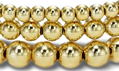 Zoe Lev Set Of 3 Stretch Beaded Bracelets In Gold
