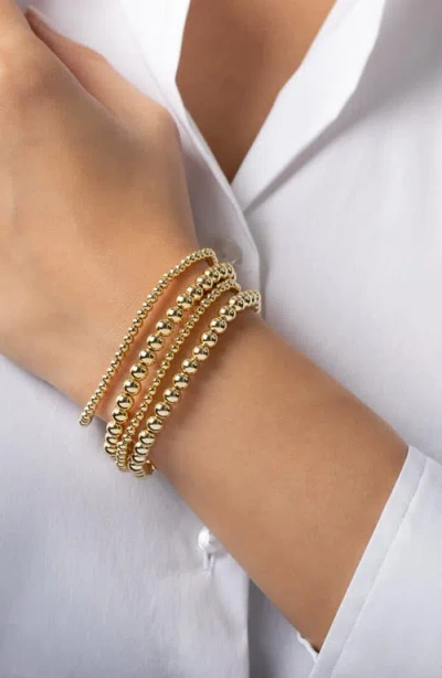 Zoe Lev Set Of 4 Assorted Stretch Beaded Bracelets In Gold