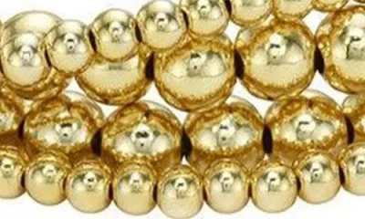 Zoe Lev Set Of 4 Assorted Stretch Beaded Bracelets In Gold