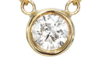 Zoe Lev Small Bezel Diamond Solitaire Necklace In Gold