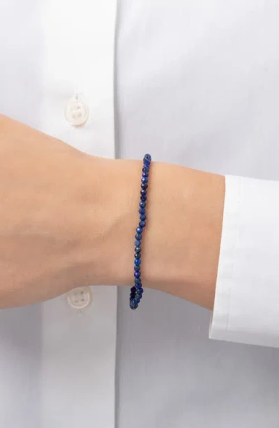 Zoe Lev Lapis Lazuli Stretch Beaded Bracelet In Blue
