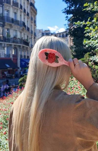Solar Eclipse Hand Painted Vintage Rose Pink Amazing Hair Day Brush In Pink