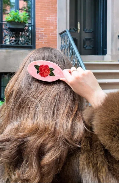 Solar Eclipse Hand Painted Vintage Rose Pink Amazing Hair Day Brush In Pink