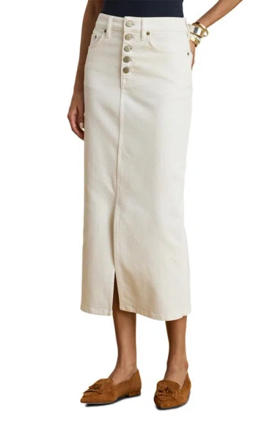Ralph Lauren Lauren  Rindalle Denim Pencil Skirt In Black