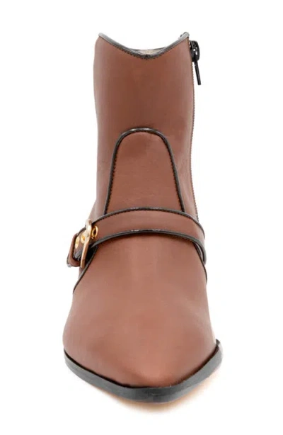 Amalfi By Rangoni Plotina Pointed Toe Bootie In Brown
