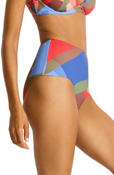 Sea Level Santora High Waist Bikini Bottoms In Multi