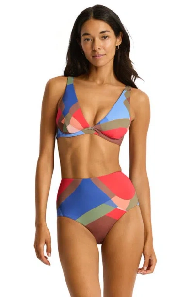 Sea Level Santora High Waist Bikini Bottoms In Multi