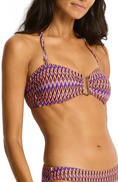 Sea Level U Bar Bandeau Bikini Top In Multi