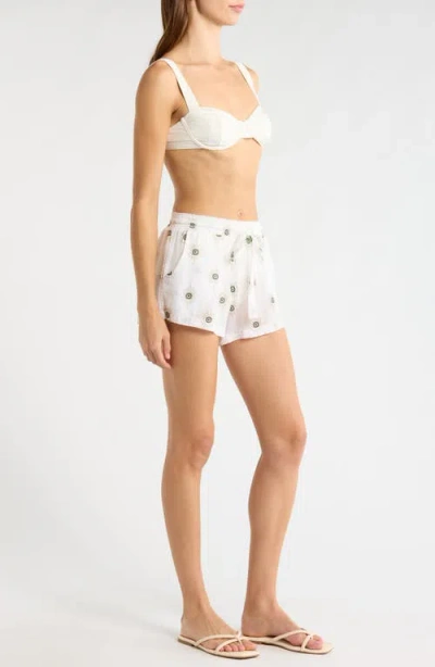 Elan Evil Eye Cover-up Shorts In White