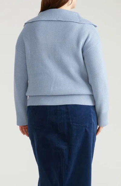 Universal Standard Brenda Quarter Zip Sweater In Gray