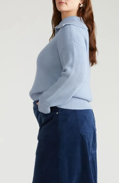 Universal Standard Brenda Quarter Zip Sweater In Gray