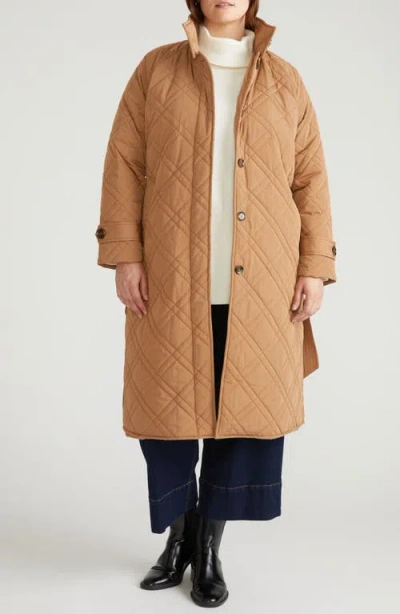 Universal Standard Nehra Quilted Coat In Brown