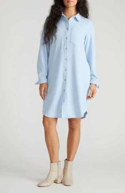 Universal Standard Long Sleeve Check Flannel Shirtdress In Blue