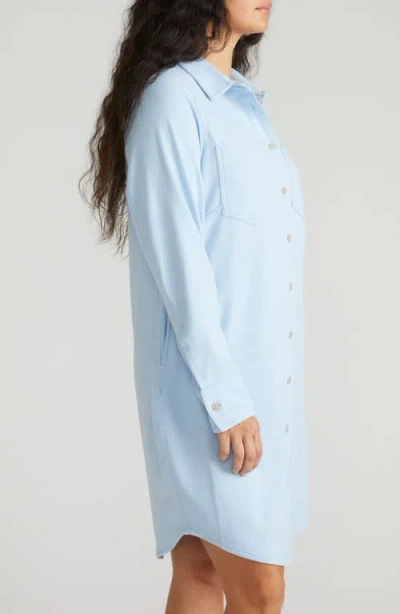Universal Standard Long Sleeve Check Flannel Shirtdress In Blue