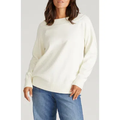 Universal Standard Noomi Boat Neck Sweater In White