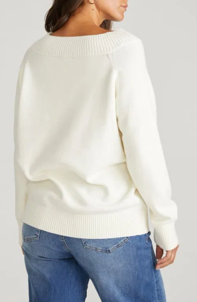 Universal Standard Noomi Boat Neck Sweater In White
