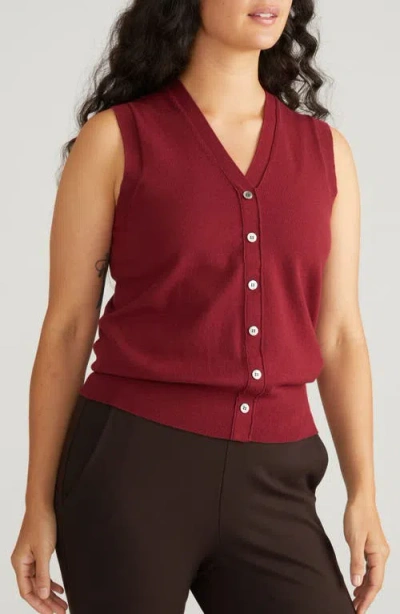 Universal Standard Frankie Sweater Vest In Red