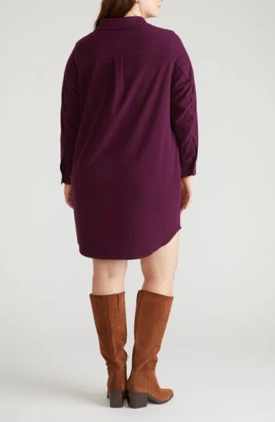 Universal Standard Long Sleeve Check Flannel Shirtdress In Brown