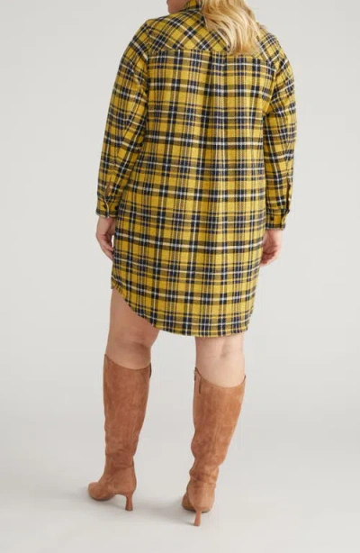 Universal Standard Long Sleeve Check Flannel Shirtdress In Multi