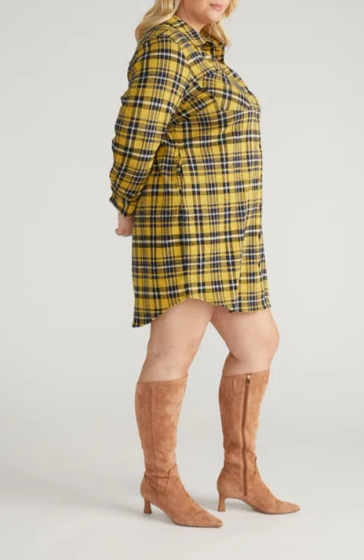 Universal Standard Long Sleeve Check Flannel Shirtdress In Multi