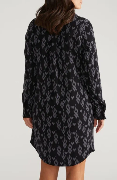 Universal Standard Long Sleeve Check Flannel Shirtdress In Black