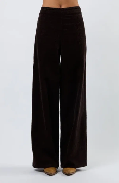 Viens Avec Moi The Odyssey Wide Leg Corduroy Pants In Brown