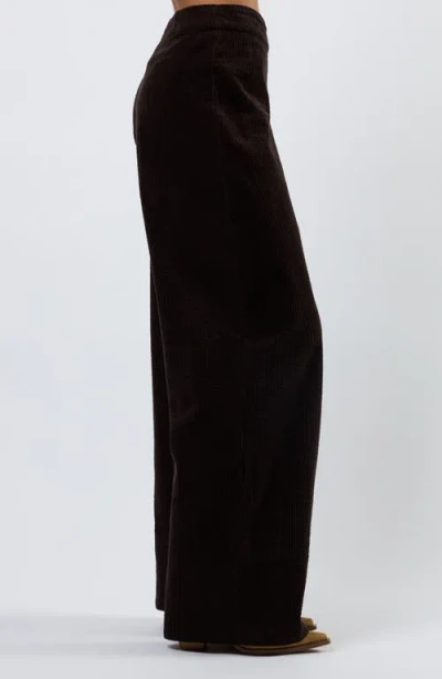 Viens Avec Moi The Odyssey Wide Leg Corduroy Pants In Brown