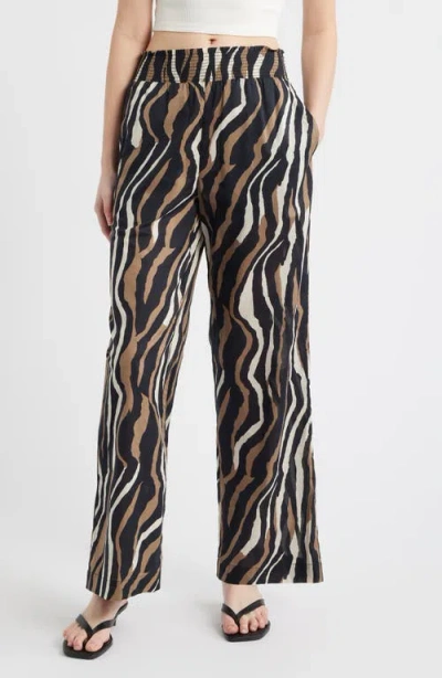 Rails Brendon Print Wide Leg Pants In Black