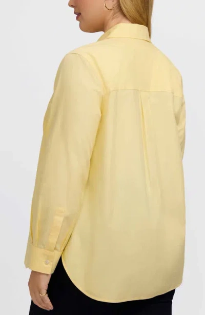 Foxcroft Boyfriend Non-iron Cotton Blouse In Yellow