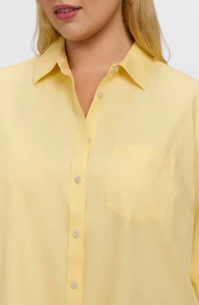 Foxcroft Boyfriend Non-iron Cotton Blouse In Yellow