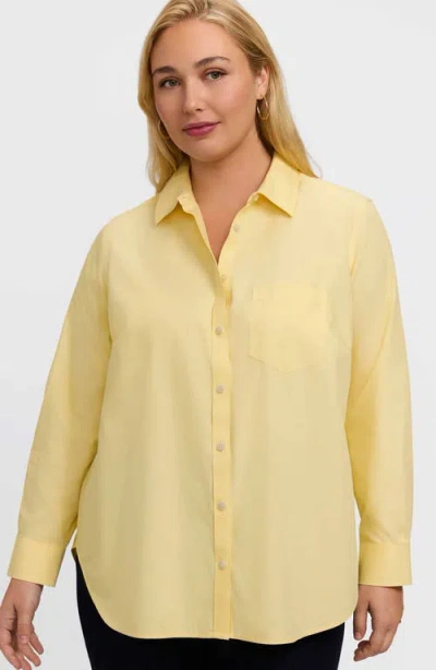 Foxcroft Boyfriend Non-iron Cotton Blouse In Yellow