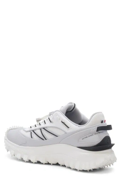 Moncler Light Grey Real Leather Trailgrip Gtx Low Top Sneakers In Gray