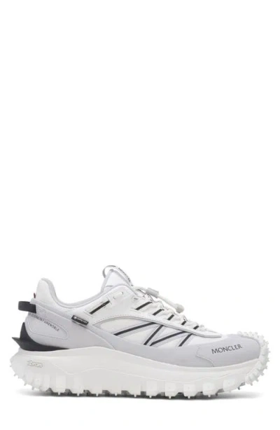 Moncler Light Grey Real Leather Trailgrip Gtx Low Top Sneakers In Gray
