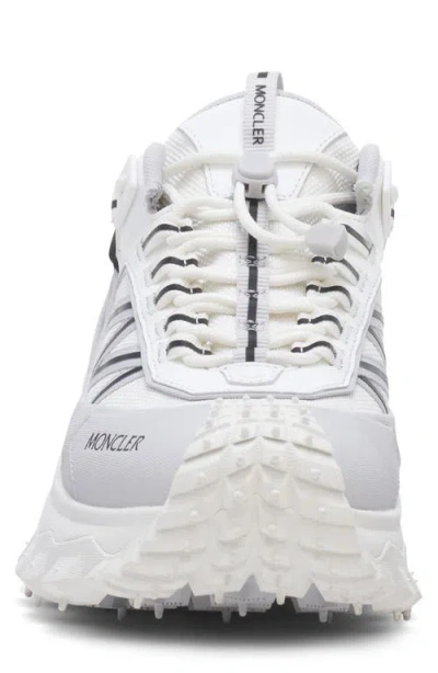 Moncler Light Grey Real Leather Trailgrip Gtx Low Top Sneakers In Gray