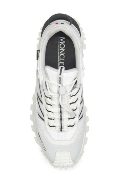 Moncler Light Grey Real Leather Trailgrip Gtx Low Top Sneakers In Gray