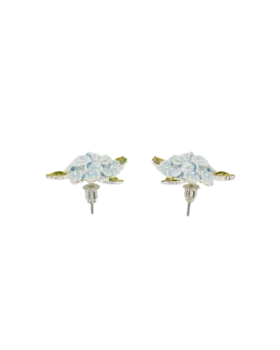 Fable England Hydrangea Earrings Silver In White