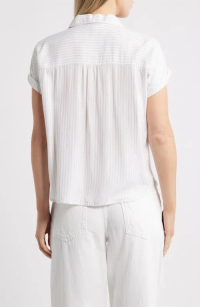 Beachlunchlounge Daria Stripe Button-up Shirt In White