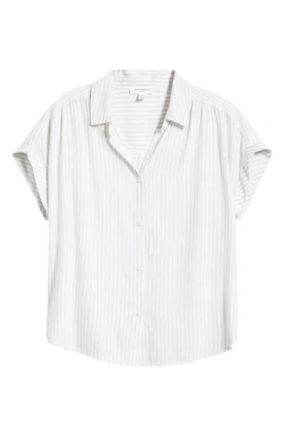 Beachlunchlounge Daria Stripe Button-up Shirt In White