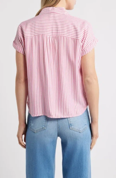 Beachlunchlounge Daria Stripe Button-up Shirt In Pink