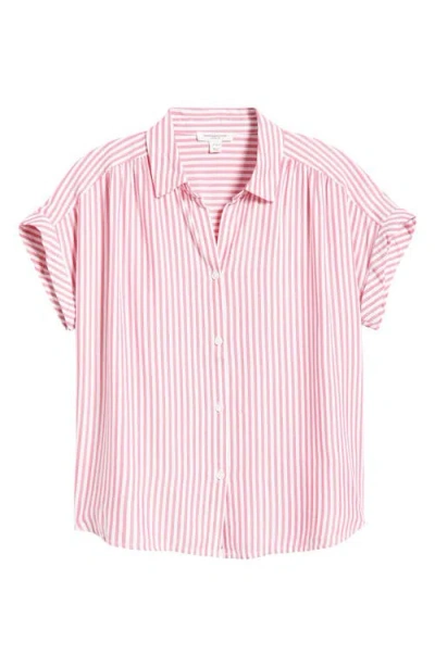 Beachlunchlounge Daria Stripe Button-up Shirt In Pink