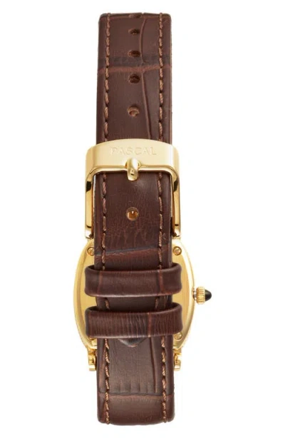 Pascal Oval Bubble Lab Grown Diamond Leather Strap Watch, 24mm X 30mm