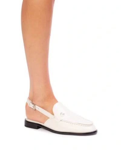 Black Suede Studio Haven Slingback Loafer In White