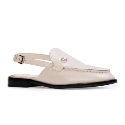 Black Suede Studio Haven Slingback Loafer In White