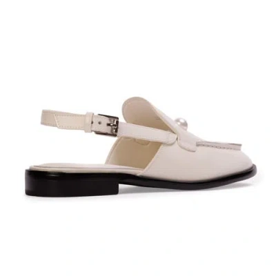 Black Suede Studio Haven Slingback Loafer In White